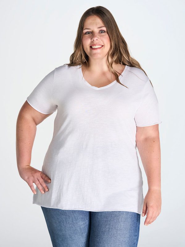 DONNA MANICA CORTA COLLO A V CURVES - CURVSSLUB