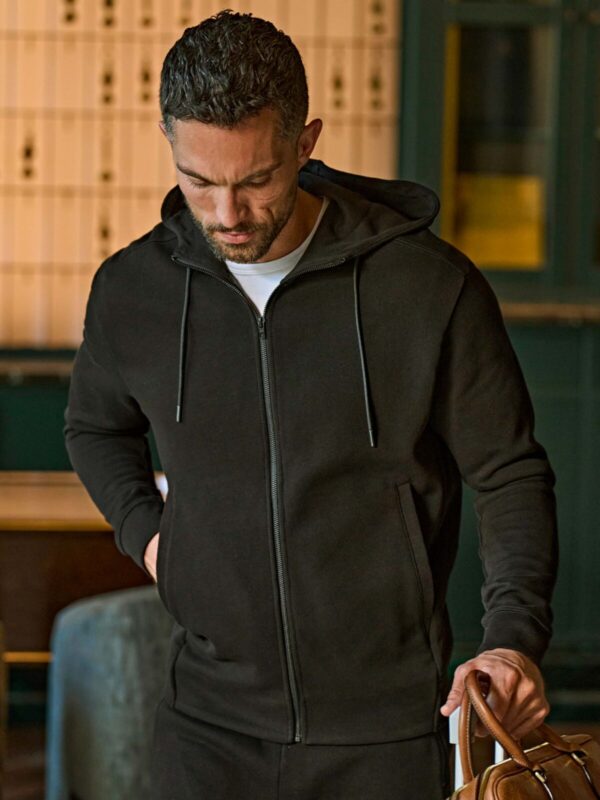 Felpe Ribbed Interlock Hooded Full Zip - TJ5508