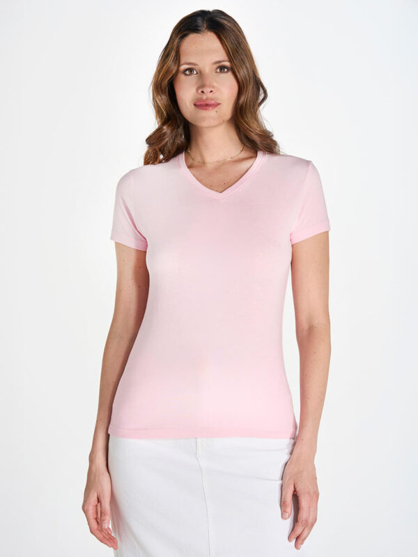 DONNA MANICA CORTA COLLO A V REGULAR - TSRLCMFP