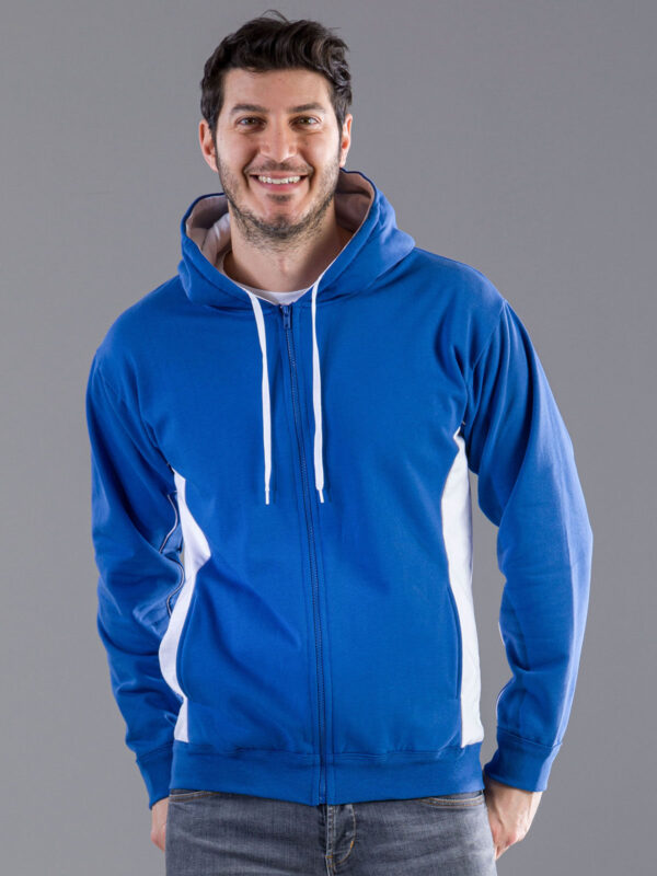 Contrast Hooded Sweat Full Zip - MI801
